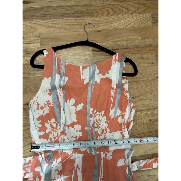 Stunning Adolfo Dominguez Womens hi-neck Belted Linen Midi Dress Sz M Pockets 40 - Picture 10 of 12